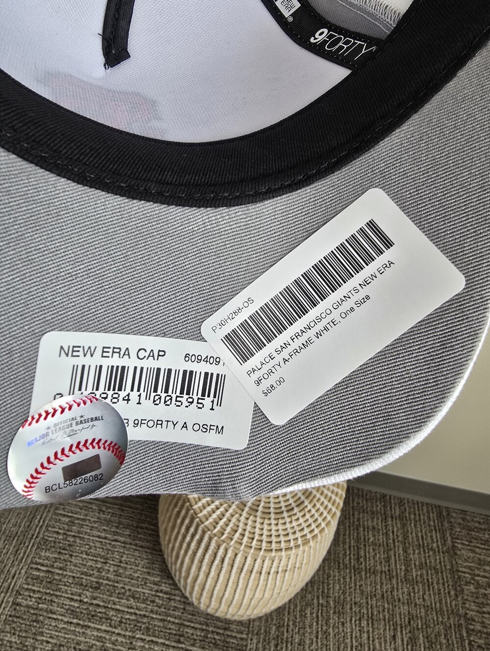 Palace SF Giants New Era 9forty A-Frame White Baseball Cap One Size Unisex NWT - Picture 5 of 6